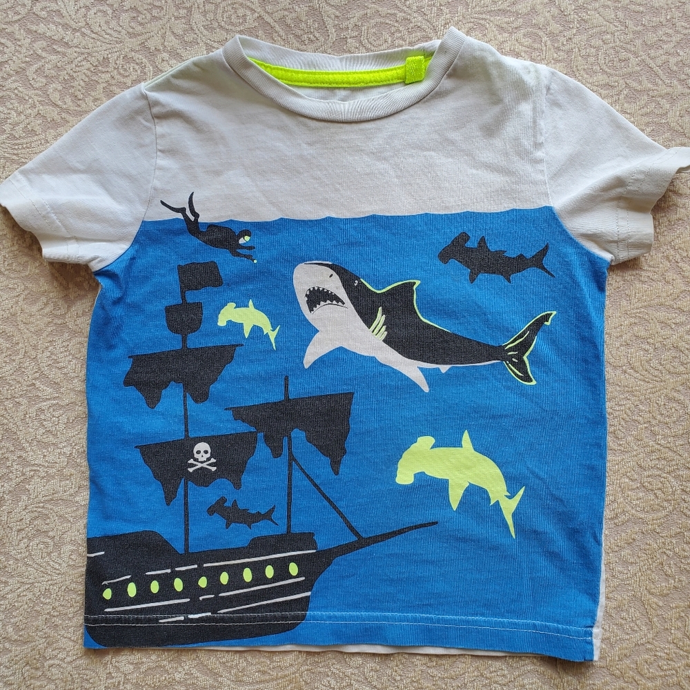 Boys Mini Boden Shark shirt